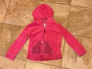 Circo Pink Hoodie Sequin Velour Zip Up Jacket XS (4/5) - Picture 1 of 2