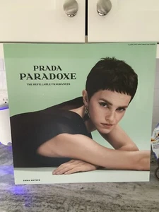 EMMA WATSON MODEL on PRADA PARADOXE PERFUME POLYMER ADVERTISING POSTER 13" x 13" - Picture 1 of 4