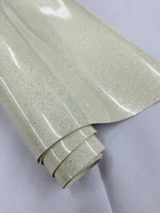 Metallic Glitter Vinyl - Ivory - Shiny Glitter PVC Upholstery Rolled Vinyl - Picture 1 of 3
