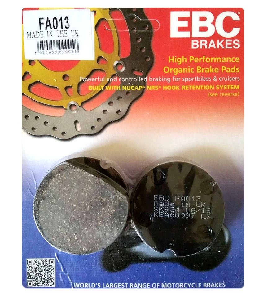 ПОДХОДИТ ДЛЯ HONDA CB550 F/F1/F2/K3 1978 1979 1980 EBC ПОДХОДИТ ДЛЯ ПЕРЕДНЕЙ ТОРМОЗНОЙ КОЛОДКИ FA013 - Изображение 1 из 3