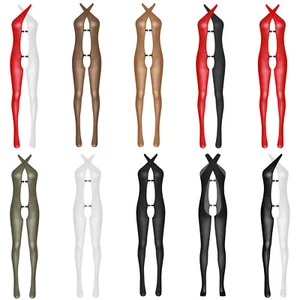 Women Bodysuit Clubwear Jumpsuit See Through Leotard Sleeveless Bodycon Teddy - Bild 1 von 73