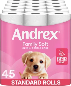 Andrex Family Soft Toilet Tissue 45 Rolls (Previously Andrex Gentle Clean)Gentle - Picture 1 of 8