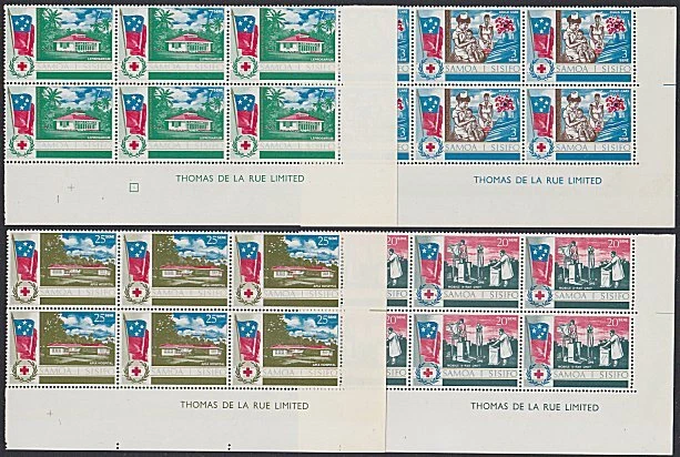 SAMOA 1967 Red Cross set imprint blocks of 6 MNH............................K729 - Image 1 of 1