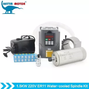 1.5KW ER11 110V CNC Router Milling Kit Water cooling Spindle Motor + Inverter HY - Picture 1 of 9
