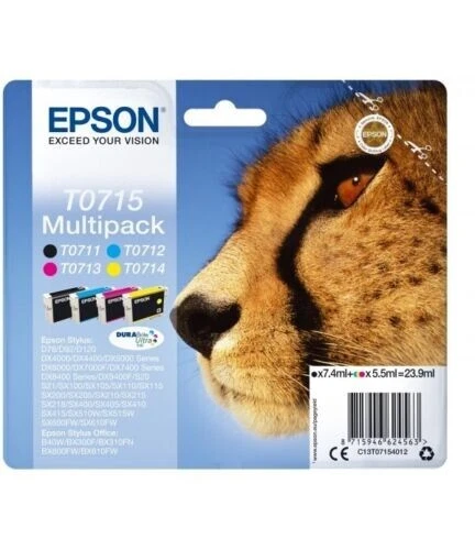 CARTUCCIA EPSON T0711 T0712 T0713 T0714 T0715 GHEPARDO ORIGINALE - MULTIPACK COL - Immagine 1 di 4