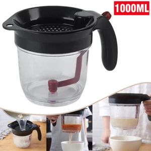 Fat Separator w/Bottom Release Fat Dispenser Gravy Strainer Kitchen Tool 1L - Picture 1 of 14