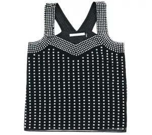 Susana Monaco 139366 Damen ärmelloses schwarzes Nieten Tanktop Größe 6 - Bild 1 von 2