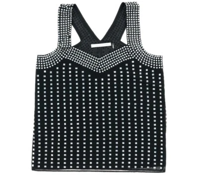 Camiseta sin mangas Susana Monaco 139366 para mujer negra con tachuelas talla 6 Foto 1 de 2