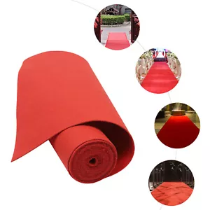 3??33Ft Tappeto Rosso Runner Ispessito Antiscivolo Tappeto da Pista per Matrimoni Feste US - Foto 1 di 15