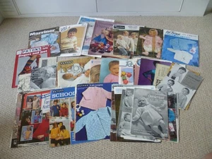 Big Job Lot of Vintage Knitting Patterns Baby Child Womens Mens 1960's/70's LOOK - Picture 1 of 6