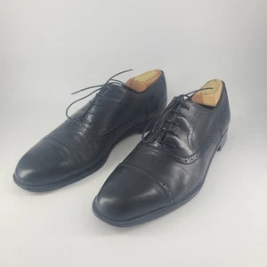 Salvatore Ferragamo 9 D schwarz Leder Cap Toe Oxford elegante Schuhe Italien mit Taschen - Bild 1 von 18