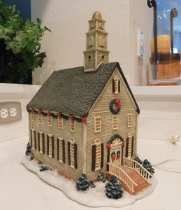 Lang and Wise Joy of Christmas Village Meeting House Lighted Linda Nelson Stocks - Picture 1 of 17