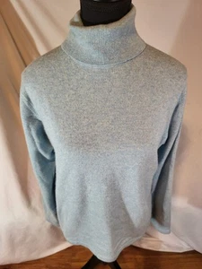 LL Bean Womens Turtleneck Long Sleeve 100% Cashmere Pullover Sweater Lt Blue S - Picture 1 of 6
