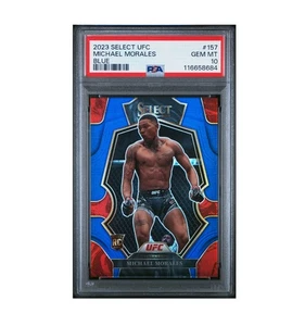 Michael Morales 2023 Panini Select UFC Premier 157 Blue Prizm RC #d/199 PSA 10 - Photo 1/2