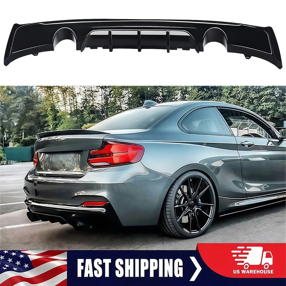 Labio difusor parachoques trasero negro brillante para BMW F22 F23 230i M240i M Sport 2014-19 Foto 1 de 4