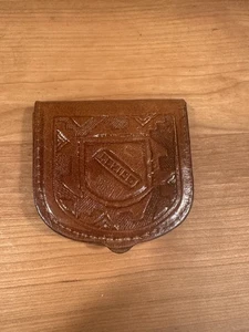 Portafoglio vintage in pelle messicano portamonete portamonete lavorato a mano fatto a mano Messico - Foto 1 di 7