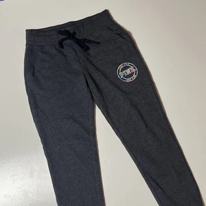 PINK Victoria's Secret Jogger Size XS Charcoal Drawstring Activewear Logo Pants - Picture 1 of 9