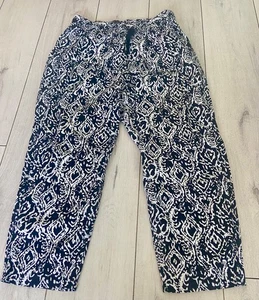Gorgeous M&S Collection Black & White Linen/Viscose Trousers Size 12 Short - Picture 1 of 3