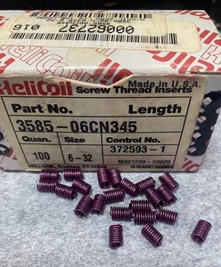 HELI-COIL -Locking Insert: 22PCs. Grade 304 Stainless Steel, #6-32, 2-1/2D - Bild 1 von 2