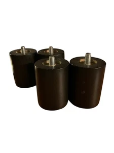 Tempur-Pedic Ergo Set 4 Black Wood Leg Extenders 3.75" Tall Almost 3" Diameter - Picture 1 of 16