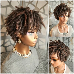 Dreadlock Twist Wig Locs Wig Brown Wig Auburn Glueless Wig Short Wig Dreads - Picture 1 of 11