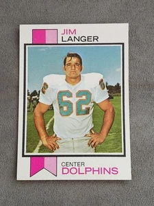 1973 Topps #341 Jim Langer RC - Set Break - Miami Dolphins - Foto 1 di 2