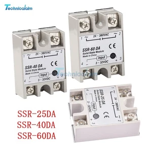 SSR DC3-32V auf AC24-380V 25A/40A/60A SSR-25DA 40DA 60DA Halbleiterrelaismodul - Bild 1 von 40