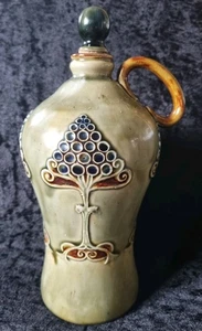Antique Art Nouveau Doulton Lambeth Stoneware Decanter / Flask c1902 - 1910 - Picture 1 of 9