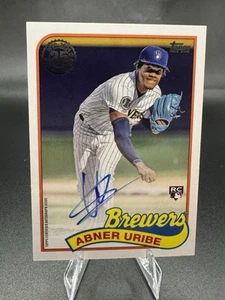 2024 Topps Abner Uribe 1989 Topps Rookie Auto SP Brewers - Picture 1 of 2