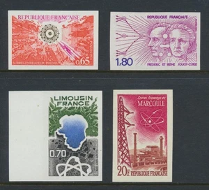 Francia 1959-82 Investigación Atómica, Energía Atómica 4 IMPERFS (ver descripción) En estado bastante bueno NH - Imagen 1 de 2