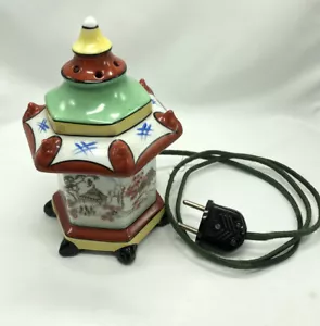 Antique Smoke Eater ""Chinese Pagoda"" Lamp Porcelain EHZ - Picture 1 of 6