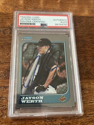 Tarjeta de radiocontrol cromada Bowman firmada por IP de Jayson Werth losa de certificado de autenticidad PSA DNA autografiada Foto 1 de 2