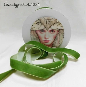 2 Yards 3/4" Velvet Ribbon SAGE GREEN Quality / Finished Edges / NEW - Picture 1 of 7