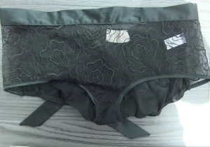 Black Sexy Knickers Lingerie Underwear Mesh Satin Tie back UK Medium ( 10-12 ) - Picture 1 of 6