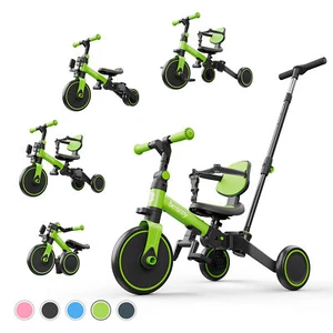 Besrey Toddler Tricycle with Push Handle for Girl/Boy,Kid Trike Bicycles,Green - Picture 1 of 12