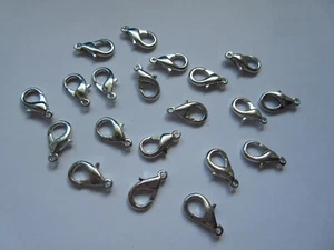 NEU: 20 x Karabiner-Verschluß  silberfarben ca. 15 mm groß - Bild 1 von 2