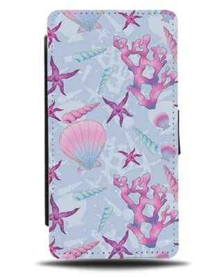 Blue Kids Ocean Flip Wallet Case Starfish Seashell Coral Cartoon Childrens F993 - Image 1 of 3