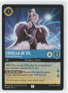 Disney Lorcana Floodborn Cruella De Vil 145/204 Uncommon NON-FOIL - Picture 1 of 1