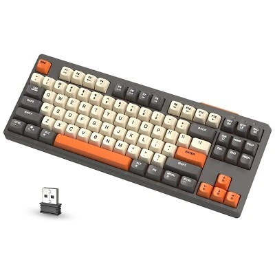 Wireless Bluetooth Gaming Keyboard RGB Backlit Membrane Silent Keys for PC Mac - Image 1 of 4