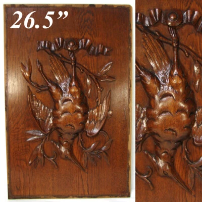 Antique Victorian Black Forest Style 26.5" Furniture or Cabinet Panel, Plaque - Image 1 of 4