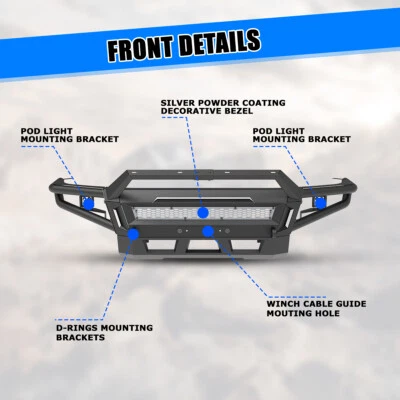 Off-Road Black Front/Rear Bumper For 2005-2015 Toyota Tacoma-w/LED Lights&D-Ring Foto 1 de 4