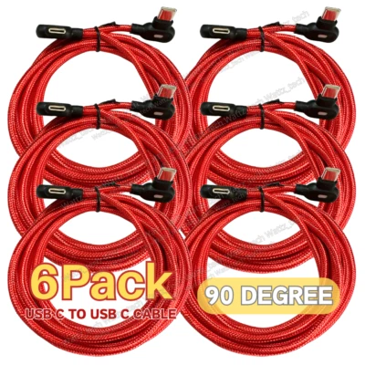 6Ft 90 Degree Right Angle PD USB C Fast Charger Cable Type C Cord For Samsung LG - Image 1 of 4