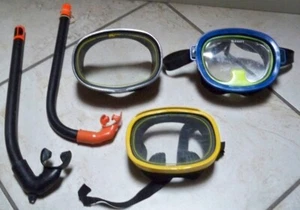 Lot of 3: VINTAGE DIVE MASKS DIVING MONTEGO SEA HUNTER RUBBER KMART OLD NAVY - Picture 1 of 11