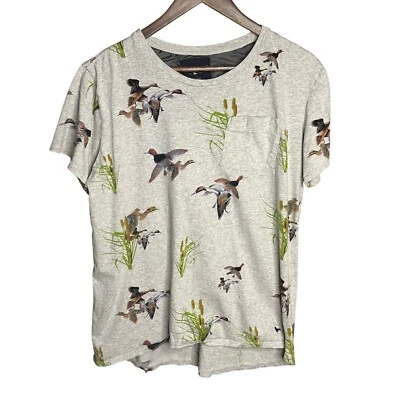 Camiseta Moderna de Bolsillo Estampado de Pato de Diversión Manga Corta Informal Top Talla M Foto 1 de 4