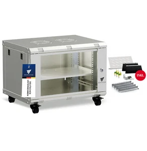19" Netzwerkschrank Serverschrank Server-Racks 7U Grau 600x450x385 + Zubehör - Afbeelding 1 van 7