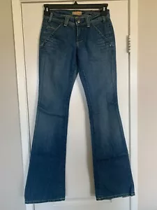 YANUK Distressed 5 Pocket WORKER BOYFRIEND Boot Cut Jeans 25 X 34" Ins - Picture 1 of 4