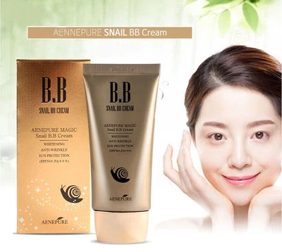 Aenepure/Snail BB cream SPF50+PA +++/Whitening,Anti-Wrinkle,Sun protection/KOREA - Image 1 of 3