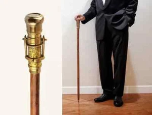 telescope handmade Steampunk Victorian Men women Walking cane Stick Wooden Wands - Picture 1 of 6