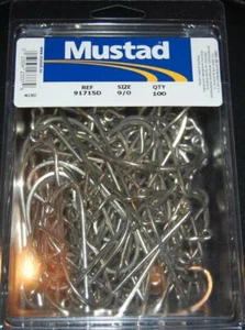 100 ganchos plantilla de agua salada de 90 grados Mustad 91715D talla 9/0 se adapta a moldes de sal Do It - Imagen 1 de 2