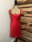 VINTAGE by OLGA SOFT SHINY RED 100% SILK LACE BABYDOLL NIGHTGOWN SIZE XL